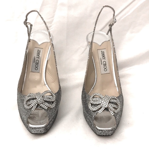 Jimmy Choo 38 1/2 EU Glitter/Silver - Picture 8 of 15